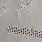 Tablecloth and old towels in embroidered linen