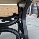 Large industrial table cast iron foot and top solid oak raw