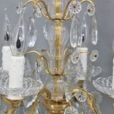 Paire girandoles chandelier bronze & cristal style Louis XV