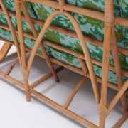 Vintage set of bamboo lounge armchairs and sofa with coffee table Paul Frankl, 1960s