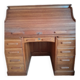 American solid oak desk with antique patina