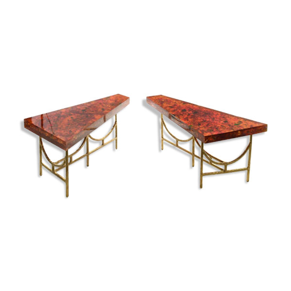 Table basse décomposée en résine fractale signée Henri Fernandez