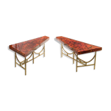 Decomposed coffee table in fractal resin signed Henri Fernandez