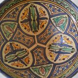 Ancien plat céramique berbère signé afrique du nord