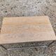 Solid wood living room coffee table with patinated metal legs