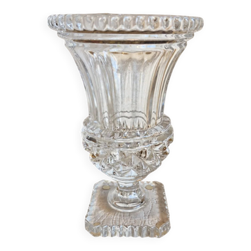 Vase en cristal signé Art Vannes France – Forme Médicis – 28 cm