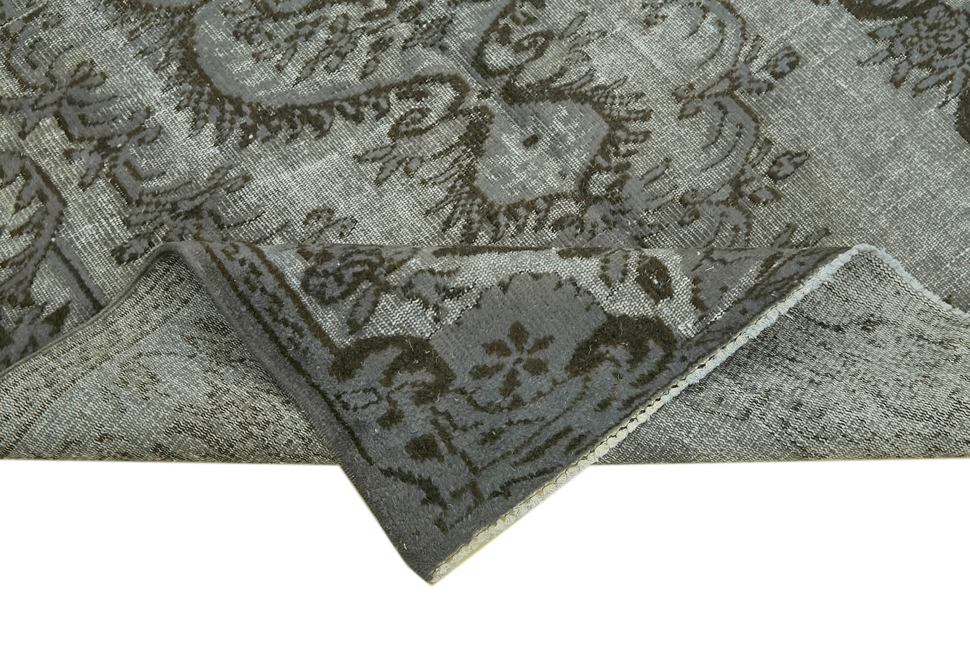 Hand-knotted antique oriental 1970s 147 cm x 241 cm grey carpet