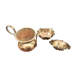 Batch of 2 colanders and silver metal drain for tea infusion
