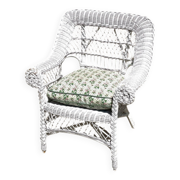 Vintage rattan kids armchair