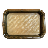 Vintage bamboo rattan tray