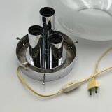 Large space age ufo table lamp in chrome metal, 1960s