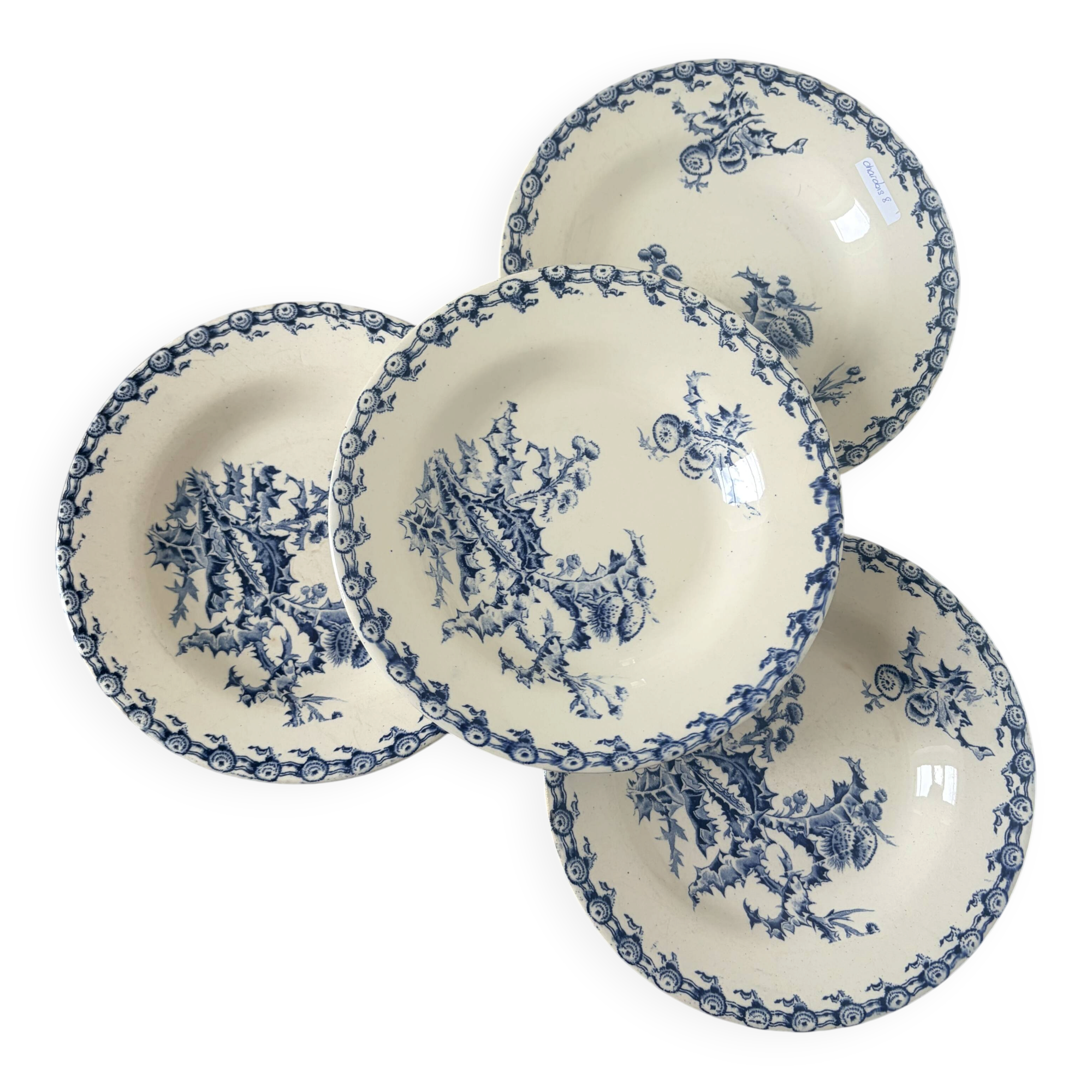 4 assiettes creuses Gien Chardons 260359