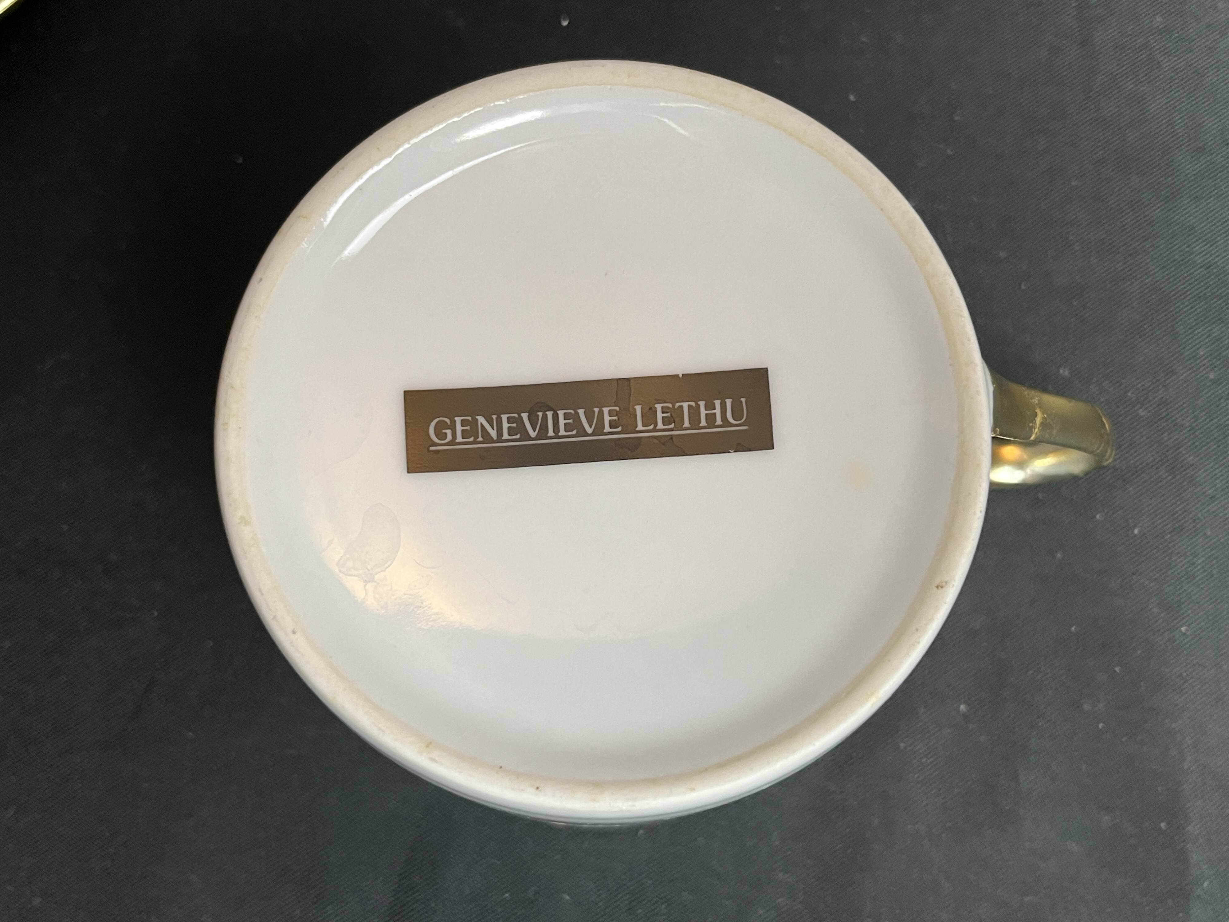 Tableware coffee and tea service 5 pieces Geneviève Lethu 20th century