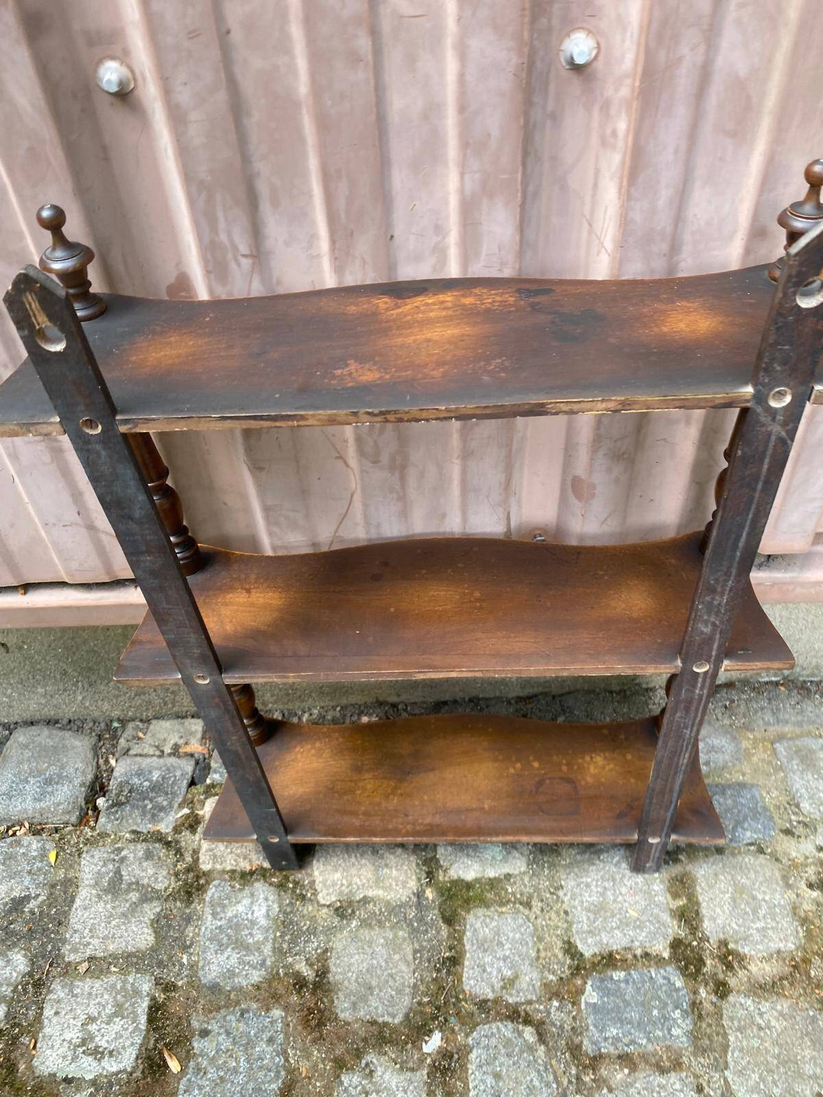 Louis Philippe vintage wall shelf made of solid wood from the 19th century.
