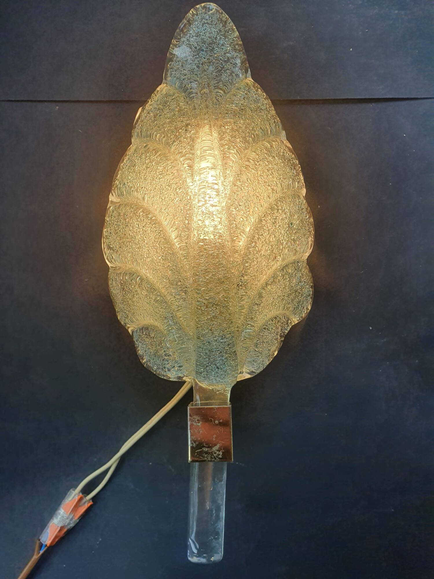 Blue glass wall light from Murano, Italy, 1970.