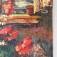 Wildflower bouquet, window with a view, oil on panel 1934