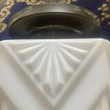 Art Deco Skycrapper ceiling light in opaline glass