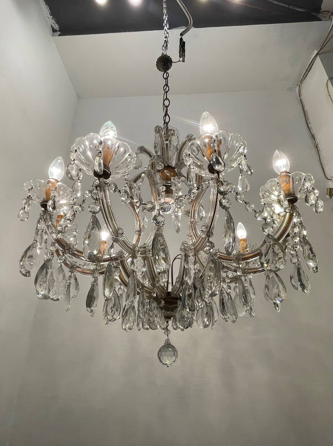 Large Crystal Maria Teresa Chandelier 1950's