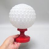 Paire de lampes boule rouge années 70