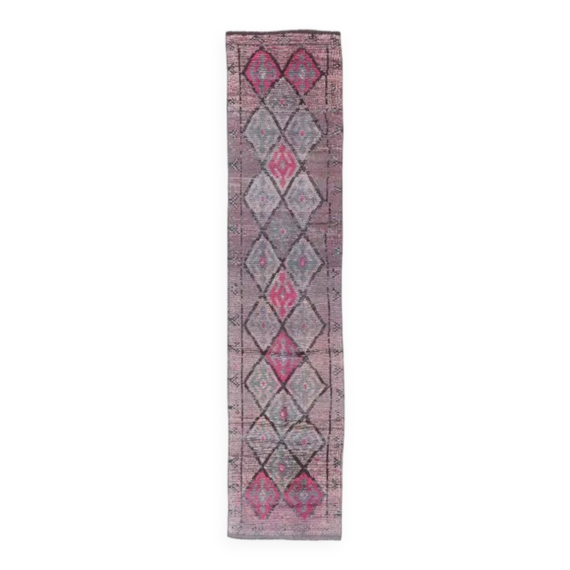 Vintage Turkish Hand-Knotted Hallway Runner  71x313