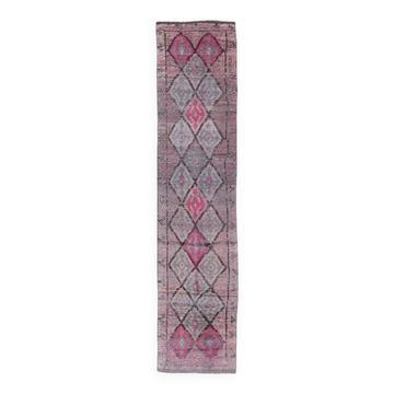 Tapis couloir vintage turc noué à la main 71x313