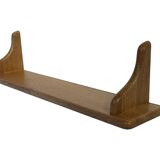 Vintage oak wall shelf book shelf 1970s wood minimalist design