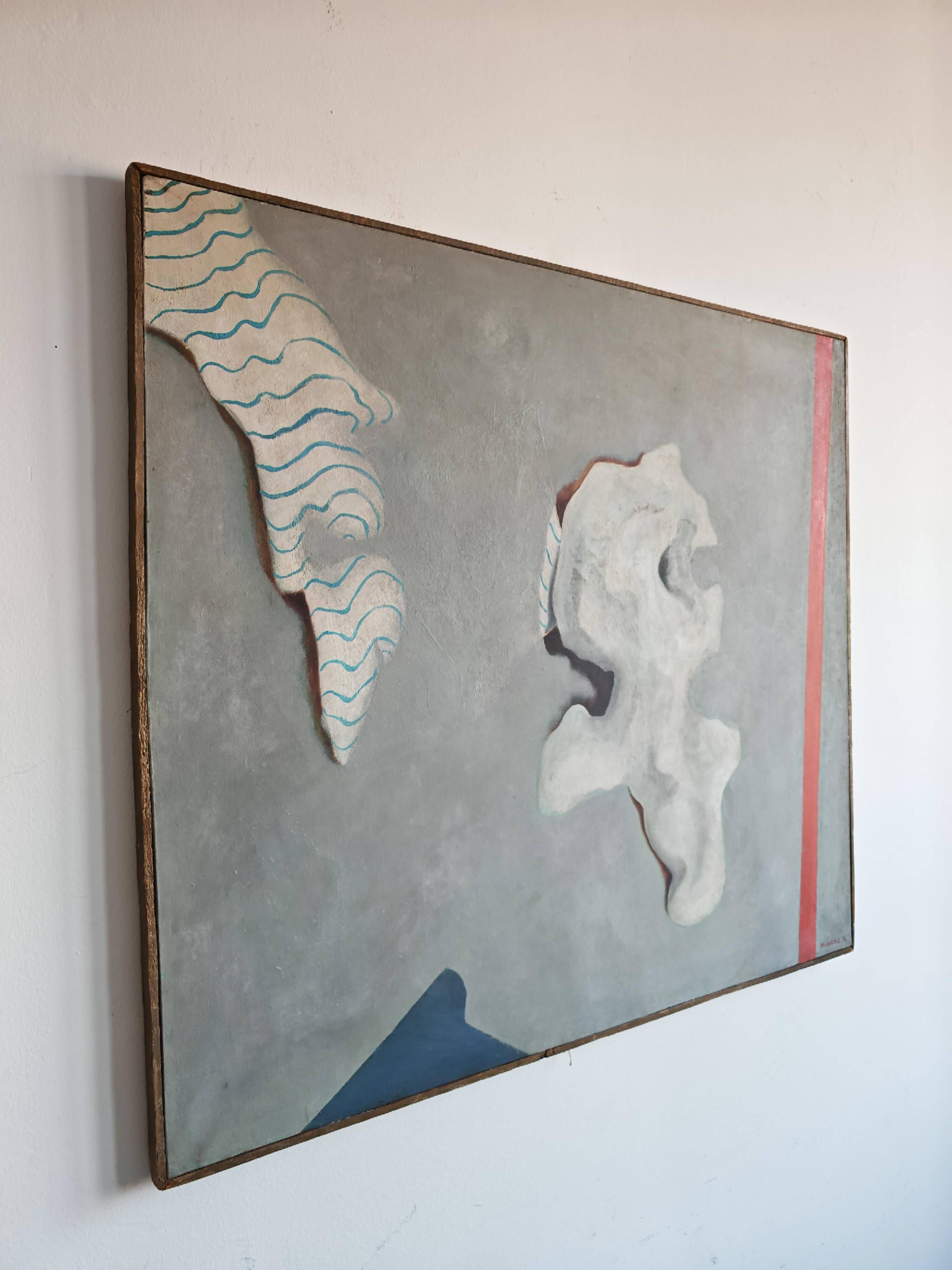 Abstract modernist oil painting by Zvonko Musulin 1974