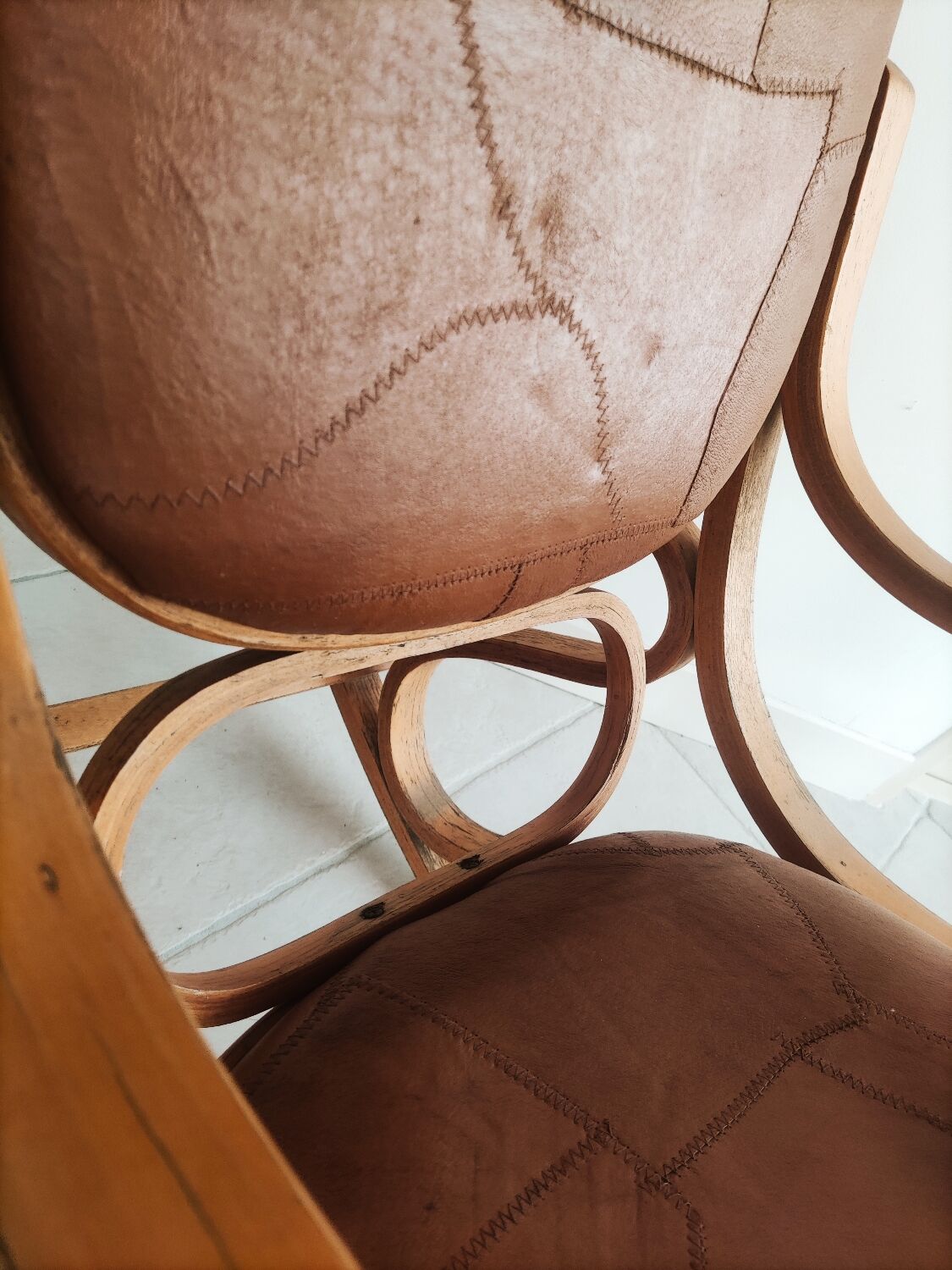 Rockingchair wood and leather