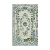 Handwoven overdyed oriental 1970s 185 cm x 295 cm blue carpet