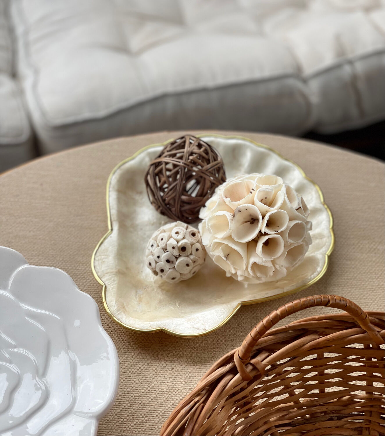 Vide poche coquille nacre et laiton
