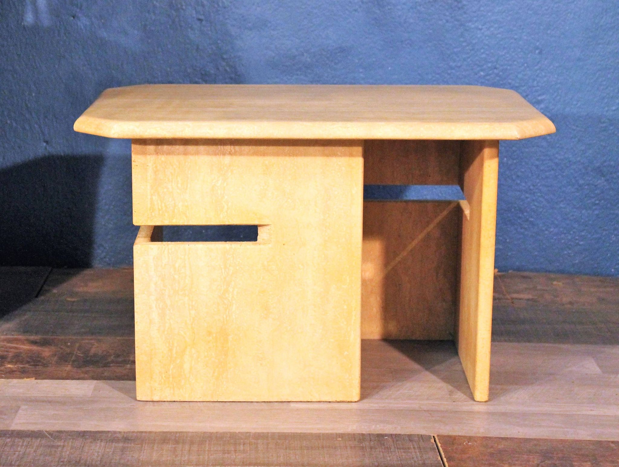 1960s travertine side table