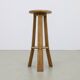 3x Barstools in solid Oak Brutalist, 1970s