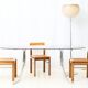 Dining table with tubular chrome base, 1970s