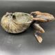 Frog, pulling snail shell, bronze sculpture, empty pocket, jewelry storage, collection