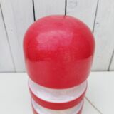 Opaline bedside lamp red and white 60's