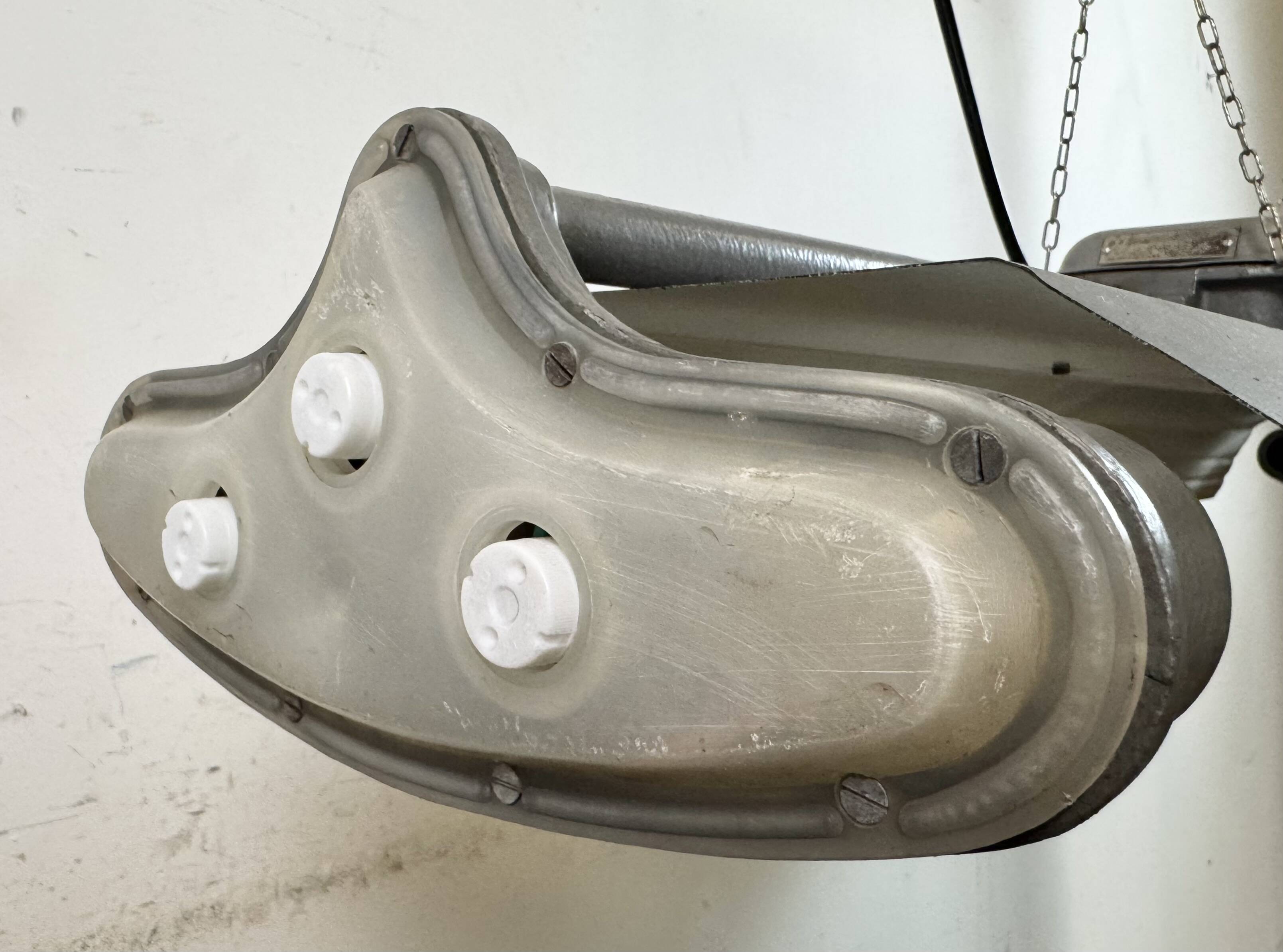 Grey Industrial Hanging Tube Light from Polam Gdansk, 1970s