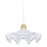 White opaline glass pendant light with draped shape