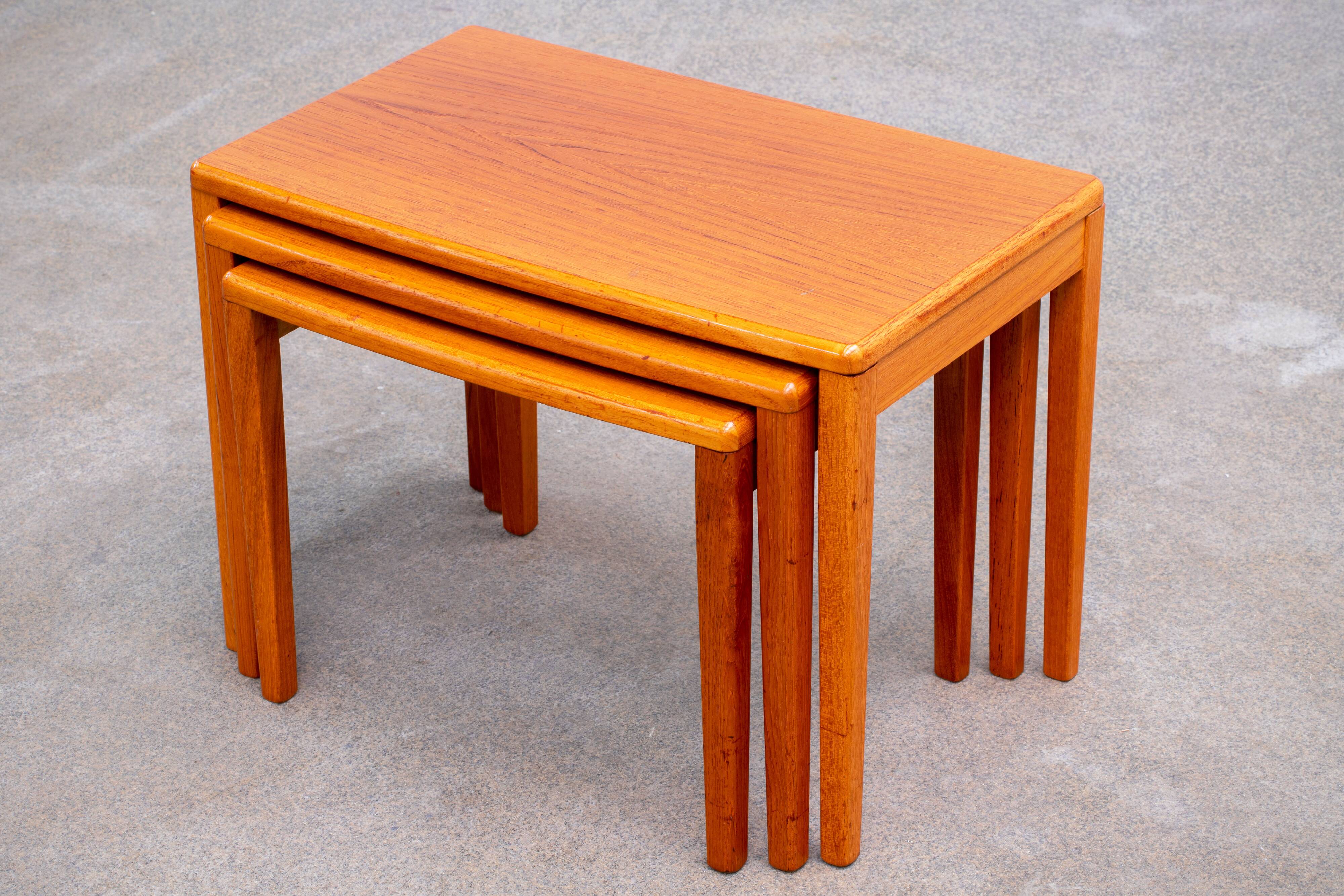 Scandinavian teak nesting coffee tables