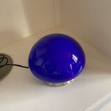 Vintage mushroom lamp globe blue glass 70s style