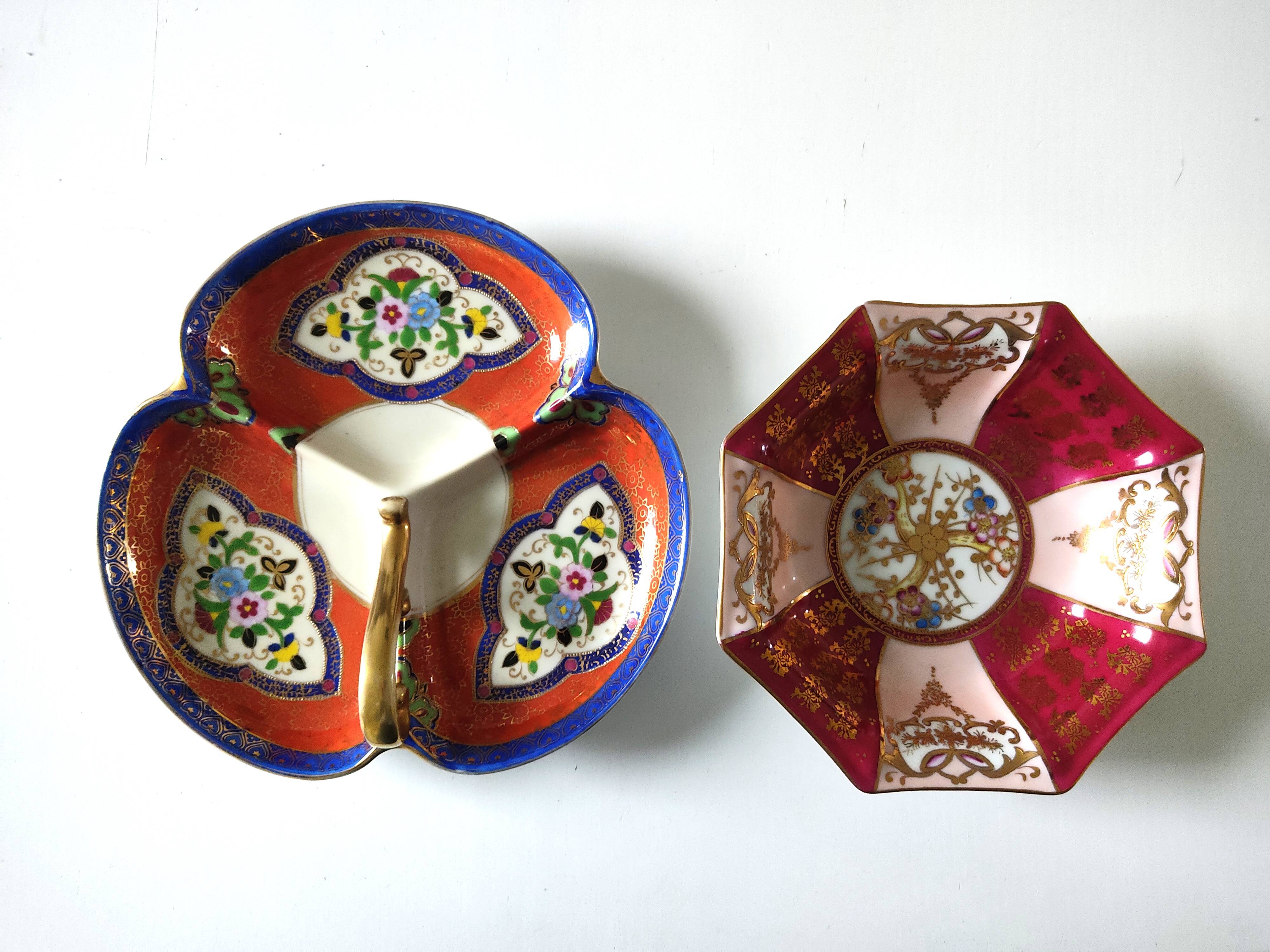 Two Meito China Japanese porcelain dishes