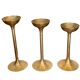 Suite of 3 vintage brass candle holders