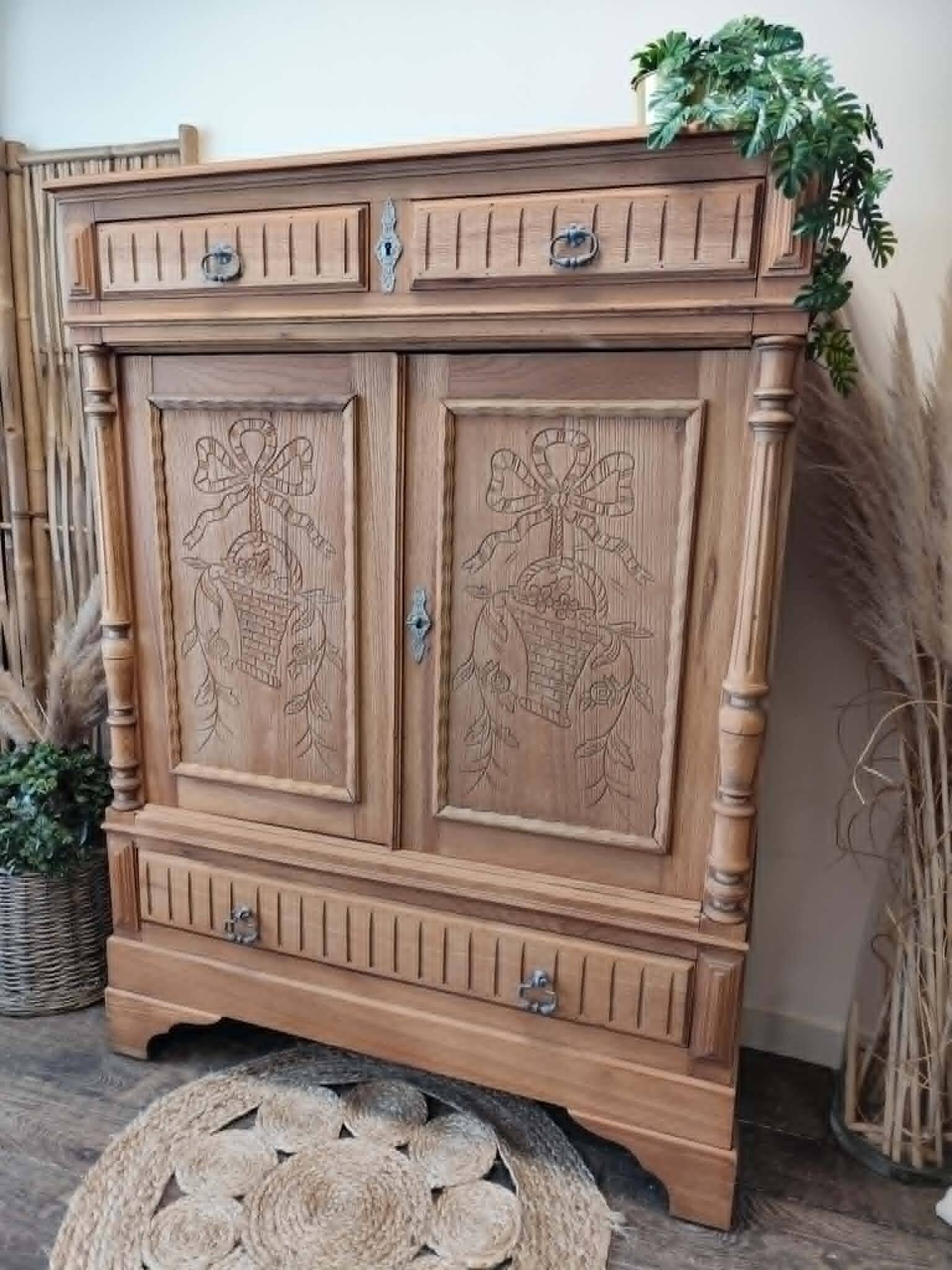 Solid oak storage cabinet