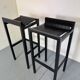 2 tabourets de bar modernistes en bois noir et acier par Ruud Jan Kokke, années 1980