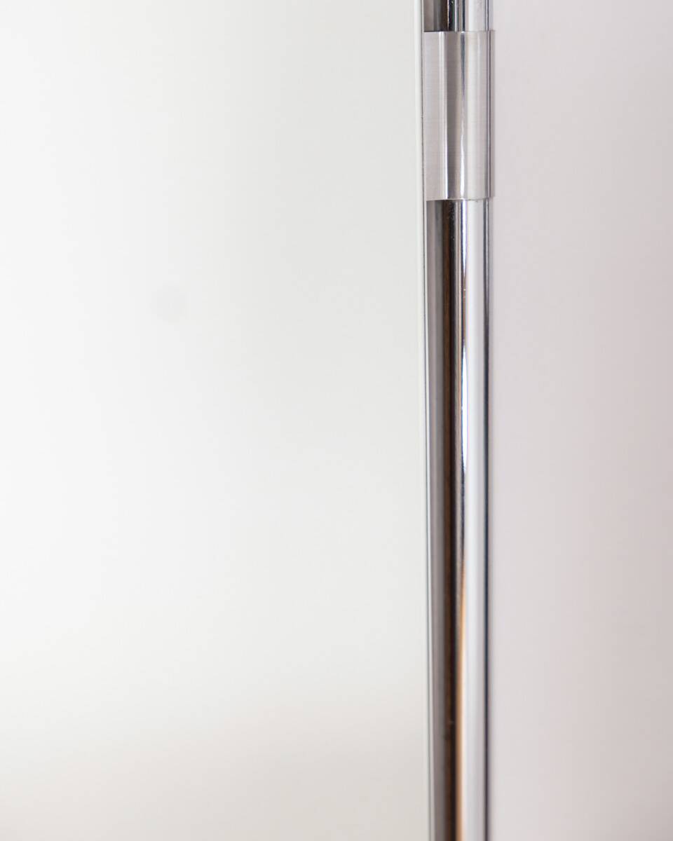 Vintage Italian Chrome Metal Wall Mirror, 1970s