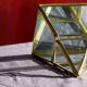 4 old glass, brass and mirror jewellery boxes