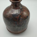 Vase bouteille en grès pyrité