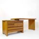 Pierre Chapo, bureau B19E en orme massif, 1970s.