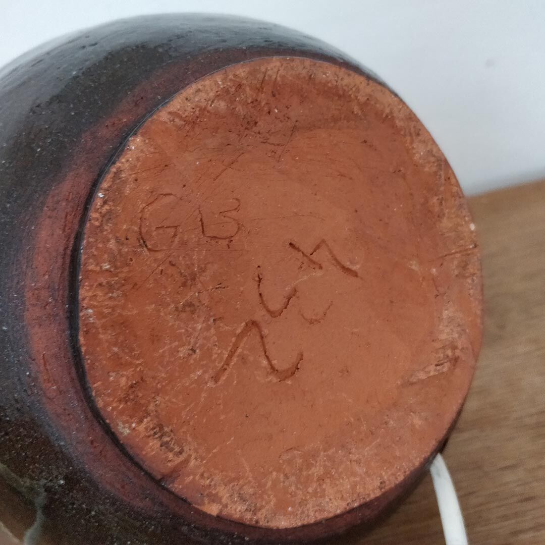 Enamelled terracotta ball lamp