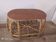 Vintage rattan wicker oval coffee table