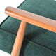 Vintage original polish armchair "Fox" designed by H. Lis 1970s, forest green fabric, restored